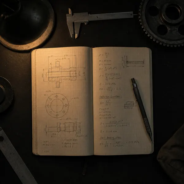 Sketches in an engineering notebook